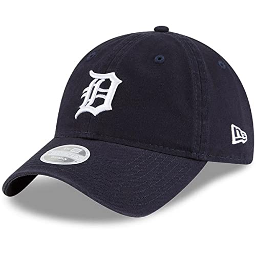 Image of New Era Women's MLB Core Classic 9TWENTY Team Color Home Adjustable Hat Cap One Size Fits All - Detroit Tigers Navy