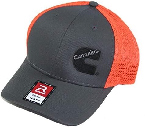 Dodge Cummins Trucker hat Richardson Charcoal Gray Orange mesh Flex fit SM/MD