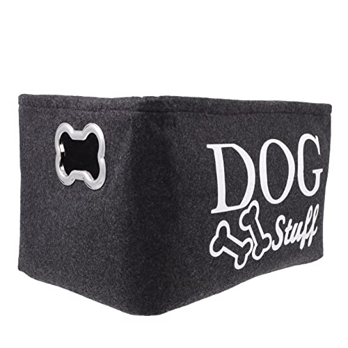 Hohopeti 1Pcs Dog Toy Storage Box with Handles Multi-purpose Felt Storage Bin organizer Case for Pet Supplies Home Girl Boy Toys