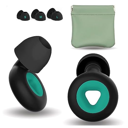 Loop Ear Plugs for Noise Reduction,Ear Plugs for Sleeping- 6 Ear Tips in S/M/L,Reusable Hearing Protection in Flexible Silicone,Noise Ear Plugs for Sleep, Flights, Snoring, Work, Studying (Black)