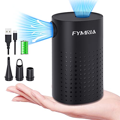 FYMRIA Electric Air Pump, Portable Quick-Fill Air Pump with 3 Nozzles, USB 4000mAh Battery Rechargeable Inflator Deflator Pump for Air Mattress Bed, Swimming Ring, Inflatable Pool Toys