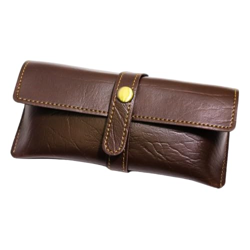 Image of Personalized Leather Goggle Cover | Custom Name | Unisex Faux Leather Eyewear Case with Button Closure | Travel-Friendly & Durable Sunglasses Holder for Men & Women