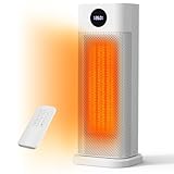 Climora 電気ストーブ 暖房器具 省エネ コンパクト 首振り 8W/750W/1200W 3段階切替 セラミックファンヒーター 【ECO知能恒温/21段階温度調整】 転倒OFF 過熱保護 リモコン付 静音 8畳 足元 脱衣所 寝室 小型 ホワイト - 2025年冬新型 2秒速暖