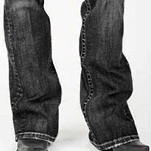 Women's Mid Rise Stretch Boot Cut Jean Retro Loose Fit Slimming Denim Pants Vintage Washed Wide Leg Jean Trousers (Dark Grey,XX-Large)3