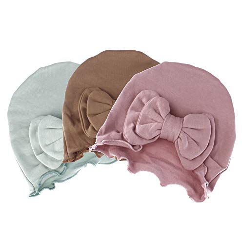Image of My Lello Baby Vintage Ruffle Bow Cotton Beanie Hat