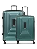 REDOLZ Hartschalen Koffer-Set-2-teilig | S Trolley 40 x 23 x 55 cm mit Laptopfach - 3,2 kg + L Trolley 52 x 34 x 77 cm - 4,4 kg | alle Koffer 5 cm Dehnfalte | für Damen & Herren (Essentials 14)