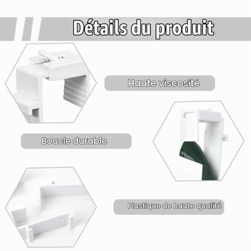 YIPFEN 4 pièces Support À Pince Long Pour Stores Enrouleurs Doubles, Fixation Rideau Sans Percage, Store Sans Percage Fenetre PVC, Store Percage Pour Stores Enrouleur Duo Stores Vénitiens – vue 3