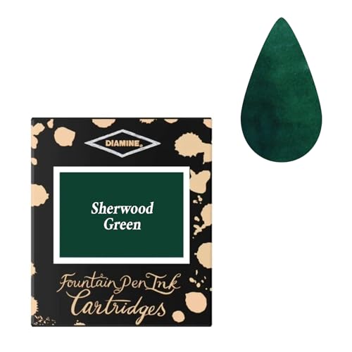 Diamine 6 Tintenpatronen, klein, Sherwood Green, klein, 6 Stück
