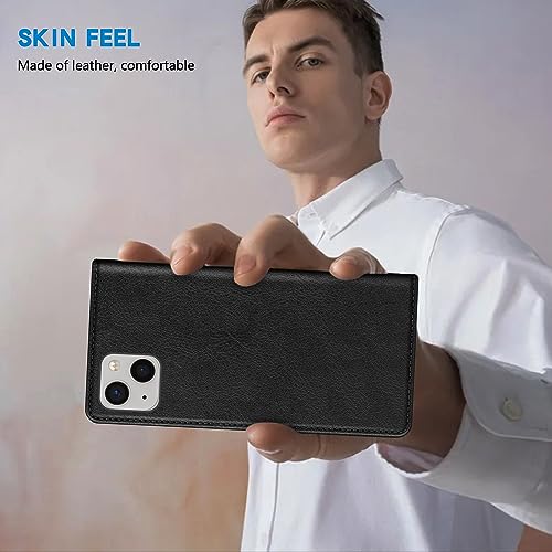 Image of ZZXX for iPhone 13 Wallet Case Strong Magnetic 6.1 inch,Black