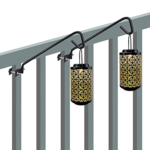 2 Packs 11 Inch Fence Deck Hook Rail Hanging Mounting Kit Heavy Duty Bird Feeder Hook Decorative Hanger for Bird Feeders Planters Suet Baskets Lanterns on Balcony Porch Railing Fence by MIXXIDEA - Image 3