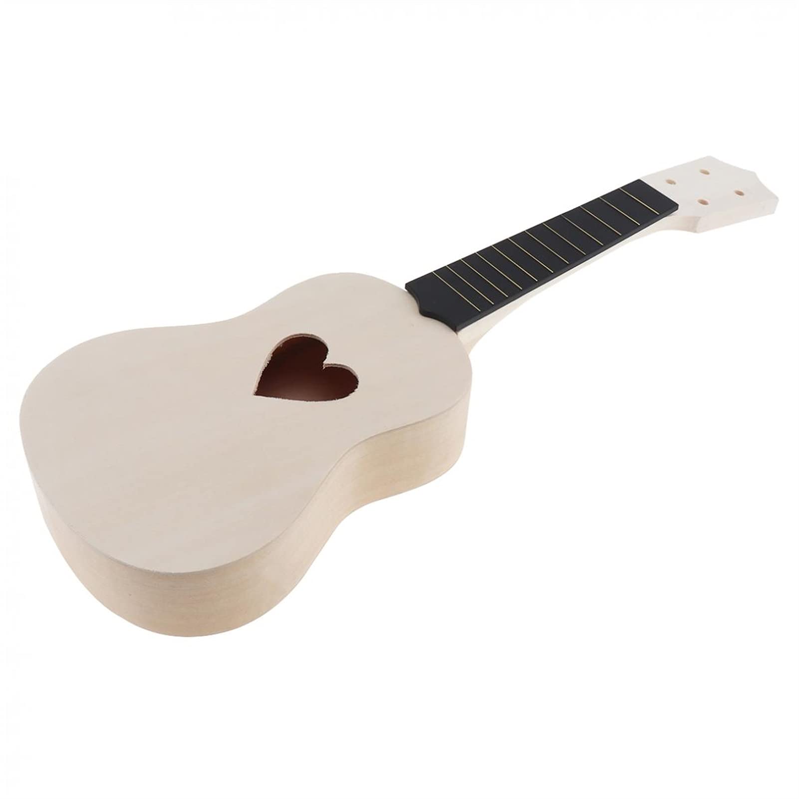 Ukulele koncertowe Początkujący Ukulele 21- calowy Zestaw Do Samodzielnego Wykonania Sopranowego Ukulele Lipa Hawajska Gitara Z Otworem W Kształcie Serca Ręcznie Malowany Obraz