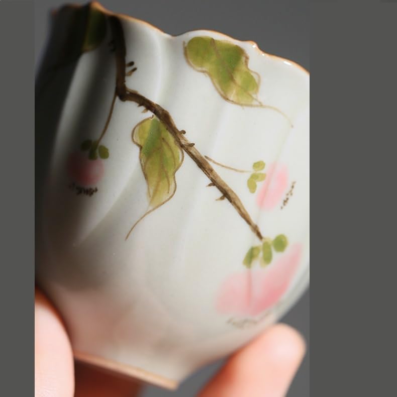 Matcha Cups Tazza da tè da viaggio, Tazza da caffè da ufficio, Tazza dipinta a mano, Tazza per ospiti, Set da tè Kung Fu di colore sottosmalto, Tazza singola, Tazza profumata Set da tè con