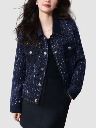 Veste en polyester patchwork pour femme idéale du bureau aux sorties - 2