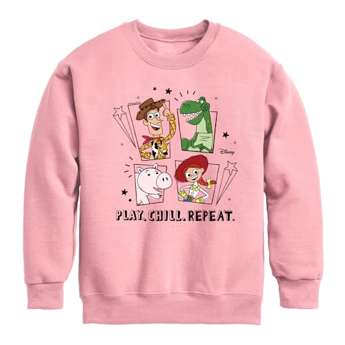 Disney - Toy Story - Play Chill Repeat - Toddler & Youth Crewneck Fleece Sweatshirt