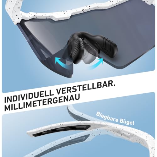 HAAYOT Schnelle Brille, Sportbrille, Fahrradbrille für Herren und Damen – 24g leichter TR-90-Rahmen, polarisiert und UV400… – Ansicht 5