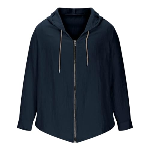 Mens Lightweight Full Zip Hooded Sweatshirt Casual Long Sleeve Shirts Hippie Beach Tops Late Summer Fashion Plain Tops2
