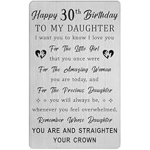 HYHYDHP 30th Birthday Decorations for Her - 30th Birthday Cards for Daughter, Birthday Gifts for 30 Year Old Daughter