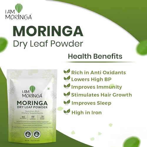 I AM MORINGA Moringa Powder 100 gm 100% Natural Drumstick Leaf Powder Good fo...