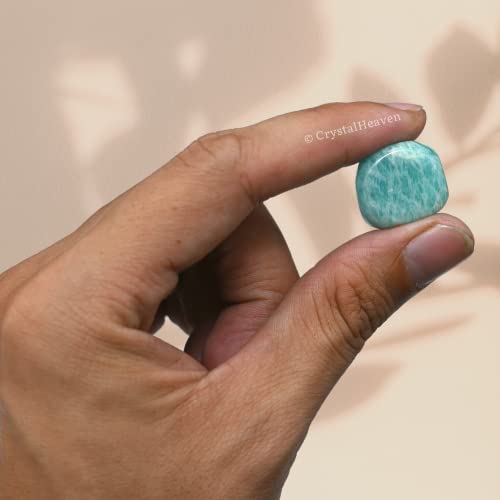Image of Amazonite Crystal Healing Tumbled Stone, Natural Polished Crystals for DIY Crafts, Manifestation, Meditation, Pooja Feng Shui and Reiki Healing (30 Grams)