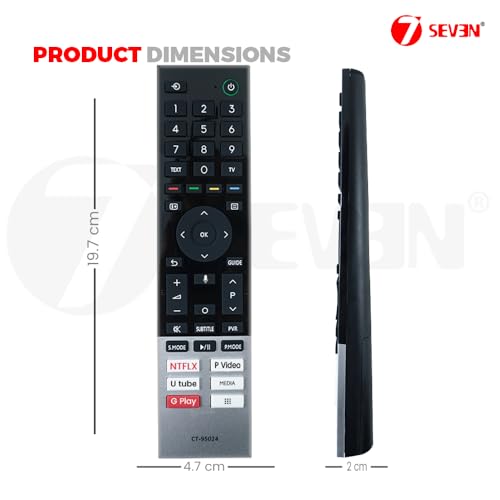 Image of 7SEVEN Compatible with Toshiba Tv Remote Original C350MP Series Google Television Suitable for 43C350MP 50C350MP 55C350MP 65M550LP 75C350MP Smart 4K Model's Voice Command - Pairing Must!