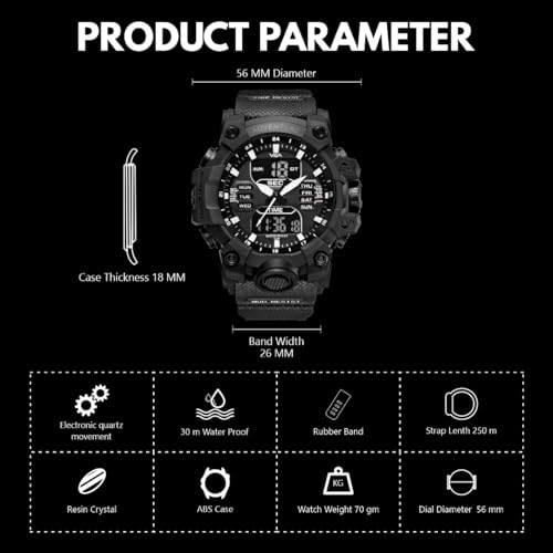 Image of V2A Bold & Big Dial Analog-Digital Sports Watch for Men | Multifunction Military Wristwatch | Gift for Men