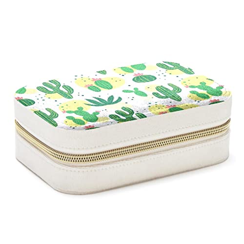 Boîte à bijoux portable cactus vert pour voyage et bagues - 2