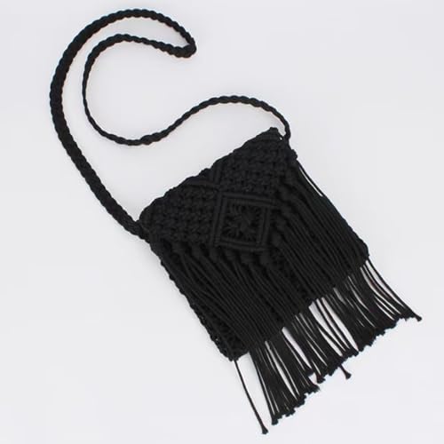 Women's Crochet Tassel Crossbody Bag Bohemian Handwoven Straw Shoulder Bag for Beach2