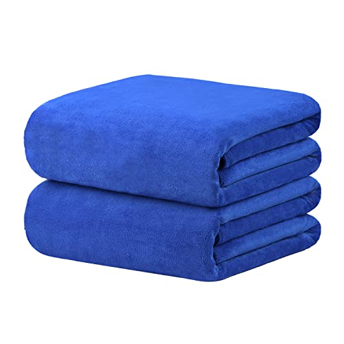 Image of JML Microfiber Bath Sheet Towels, 2 Pack, 40 inch x 80 inch, Extra Large Bath Towel for Adult,Super Absorbent, Fast Drying, Soft for Body, Shower,Sauna,Yoga,Sport, Fitness,Gym, Dark Blue