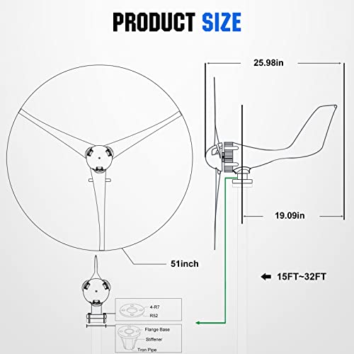 Eco-Worthy L04WTG12-400X9M-1A 400W Wind Turbine Generator Power Kit thumb #4