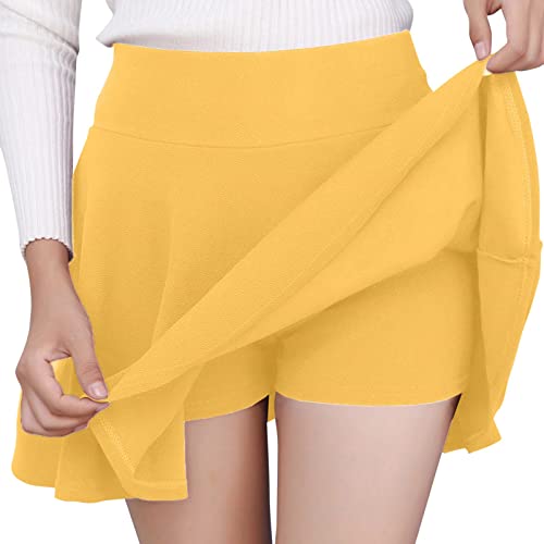 Falda de pantalón midi para mujer, falda plisada de verano, falda corta para mujer, minifalda de tenis, con falda corta elástica, plisada, correr, senderismo, correr, falda deportiva, cintura alta