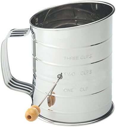 Mrs. Anderson's Baking Flour Sifter, 3-cup, Stainless Steel Crank, New