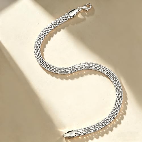 Pulsera fina malla 5mm de plata 925 unisex miniatura 6