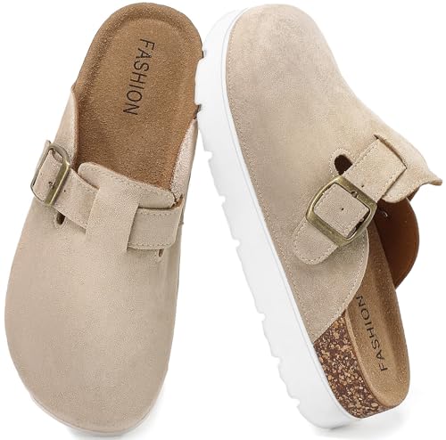 youermei Leather Platform Clogs for Women with Cork...