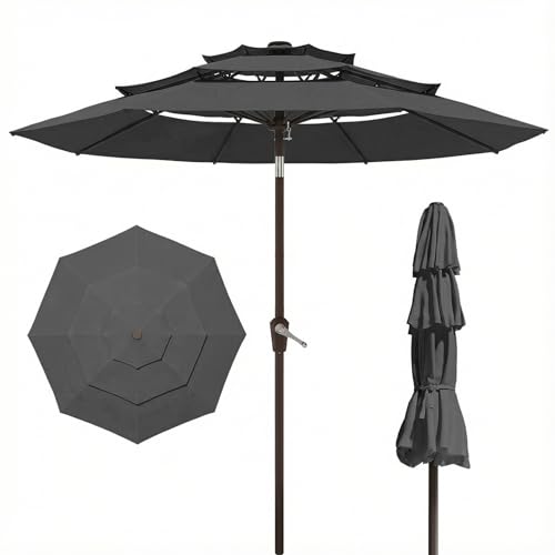 PatioKingdom 9 ft 3-Tier Umbrella