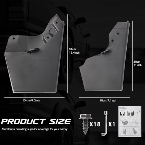 Image of XUKEY Mud Flaps for 2024 2025 2026 Toyota Tacoma Accessories All Weather Splash Guard Mudguards Mudflaps Fender Tire Protector Rear Front Mud Guards No Drilling Required,Black OEM-Style(Set of 4)