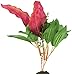 Marina Naturals, Red/Green Waffle Leaf Silk Plant, Medium Fish Tank Decoration, PP112