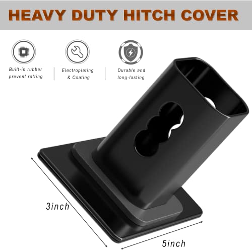 image for TOEASYTY Heavy American Flag Metal Trailer Hitch Cover for 2 Inch Rece