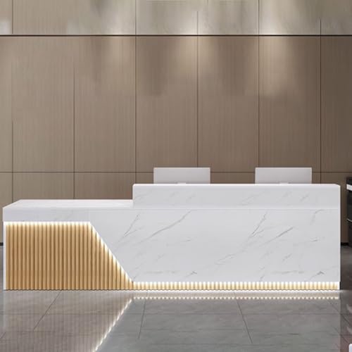 Moderna mesa de oficina de 120 cm para pequeñas empresas con iluminación suave y diseño de textura natural