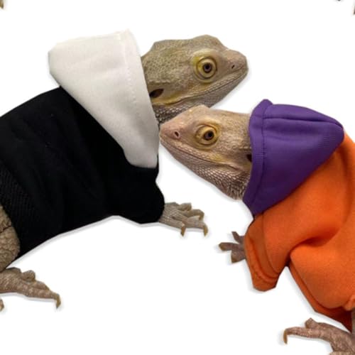 Roupas de lagarto para dragões barbudos feito à mão material de tecido com capuz suéter casaco répti