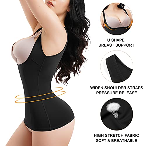 Women's Tummy Control Shapewear Tank Tops Underbust Body Shaper Slimming Compression Camisole Fajas Waist Trainer3