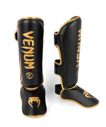Venum, Challenger Standup Shin Guards, Men's, XL, Black/Gold, Black / Gold - Image 2