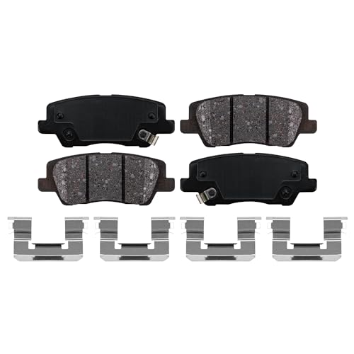 Image of Detroit Axle - Rear Brake Pads for 2013-2019 Cadillac ATS 2014-2019 CTS | Ceramic Brake Pads w /Hardware 2015 2016 2017 2018 Replacement