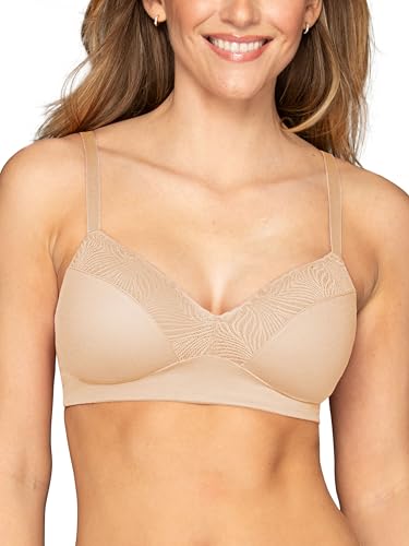 Vanity Fair Women's No Underwire Effortless Bra, Soft Wireless Support and Memory Foam Cups, S-3XL, Plus Size, Damask Neutral, 3X-Large - image 1