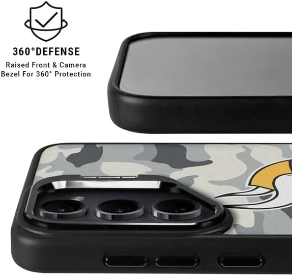Skinit Kickstand Phone Case Compatible with Galaxy S24 Ultra - Officially Licensed NFL Minnesota Vikings Camo Design