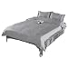 uxcell Silver Gray Satin Silk Duvet Cover Bedding Set Cushion Cover Pillow cases Set,Silk Sheet,Medium Size