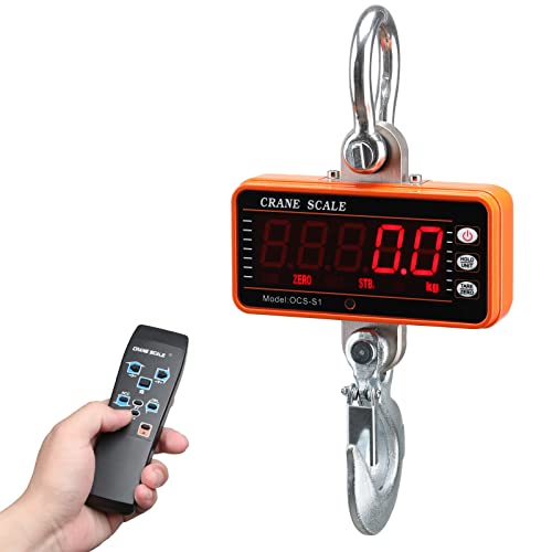 Reshy Digital Crane Scale 2000Lb/1000Kg Digital Hanging Scale Industrial Heavy Duty Crane Scale With Remote For Farm,Factory,Construction,Hunting (Orange) #TOP8