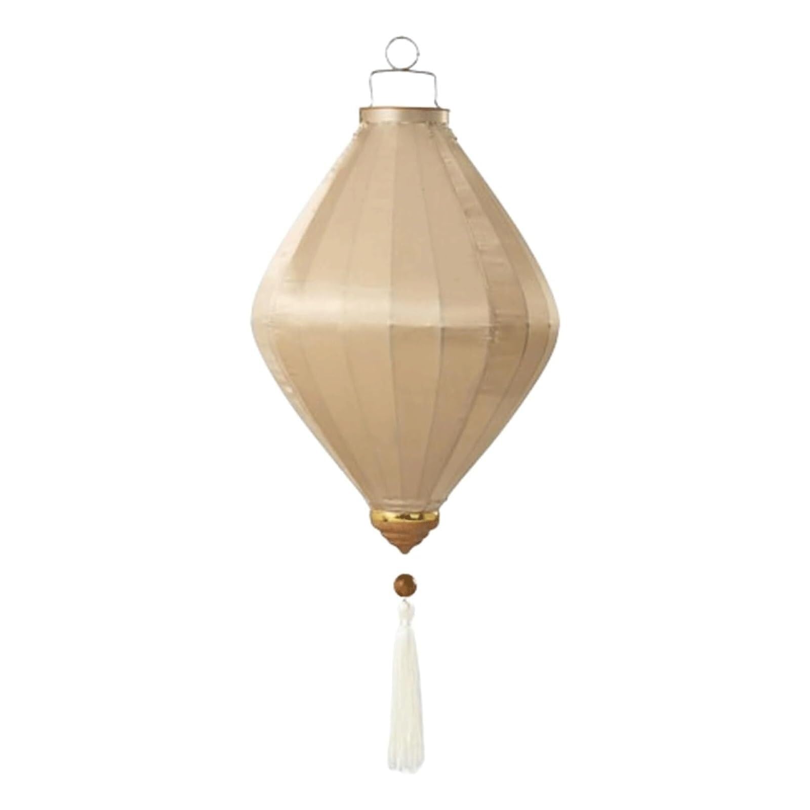 Asian Lantern, Chinese Silk Lantern Vietnamese Oval Hanging Japanese Decorative with Tassel for Wedding Party Festival and Home Decoration(Champagne,20 Inch)