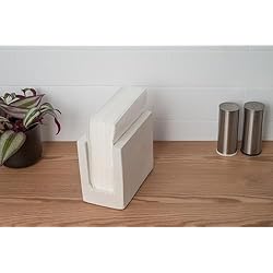 Dispensador De Servilletas De Papel Porta Servilletas de Concreto, Dispensador Vertical de Servilletas de Papel, Soporte Resistente para Servilletas, Elegantes Porta Servilletas Verticales de Mesa para Encimeras de Cocina (blanco)