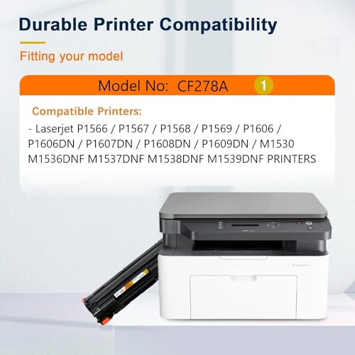 Image of INKSPOT 78A for 78A / CE278A Laser Toner Compatible Cartridge Use in Laser-Jet P1566, P1606DN, P1560, P1606, M1536dnf MFP Printers (TN-78A 1PIC)