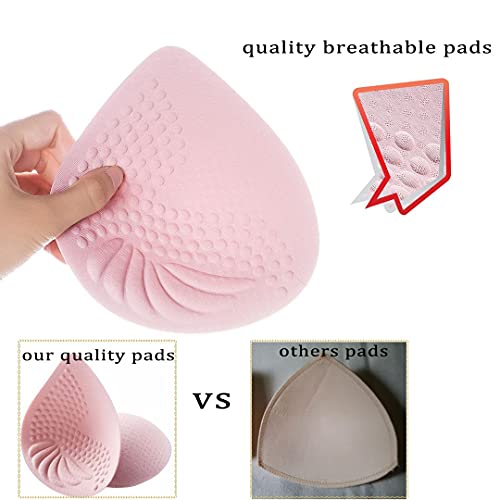 PRETTYWELL Bra Pads Inserts, 2 Pairs Latex Bras Inserts for Sports Bras, Bra Cups Inserts for Bikini Tops